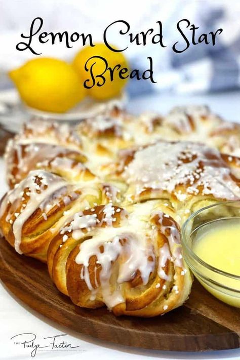 Lemon Curd Breakfast Ideas, Lemon Curd Bread, Orange Recipes Dessert, Star Bread, Lemon Curd Recipe, Bread Shaping, Braided Bread, Curd Recipe, Sweet Dough