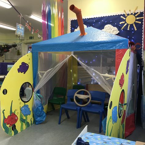 Submarine role play in EYFS nursery classroom Eyfs Nursery, Nursery Classroom, Fall 24, Role Play, Robotics, Submarine, Activities For Kids, Nursery