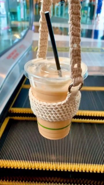 Macrame Tumbler Holder, Diy Tumbler Holder, Macrame Cup Holder, Crochet Stanley Cup Holder, Tumbler Holder Crochet, Crochet Tumbler Holder, Cup Holder Crochet, Crochet Reels, Crochet Cup Holder