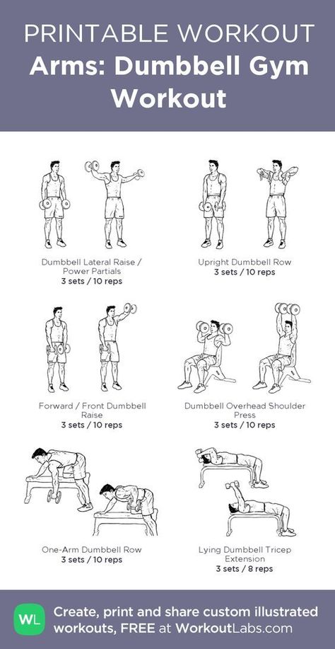 Arms workoutDumbbell Gym arms Workoutthis visual workout help you get your arms stronger fast Arm Workout Men, Arm Workout Gym, Ectomorph Workout, Dumbbell Workout At Home, Home Workout Men, Arm Workouts At Home, Workout Man, Printable Workout, Daily Gym Workout