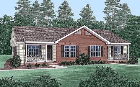 Multi-Family Plan 45365 - Multi-Family Plan with 1976 Sq Ft, 4 Bed, 2 Bath Tiny Duplex House Plans, Small Duplex House Plans, Apartment Complex Plans, Rental House Plans, Multi Family House Plans, Tiny House Blueprints, Flip House Ideas, Building House Ideas, Tiny Home Community