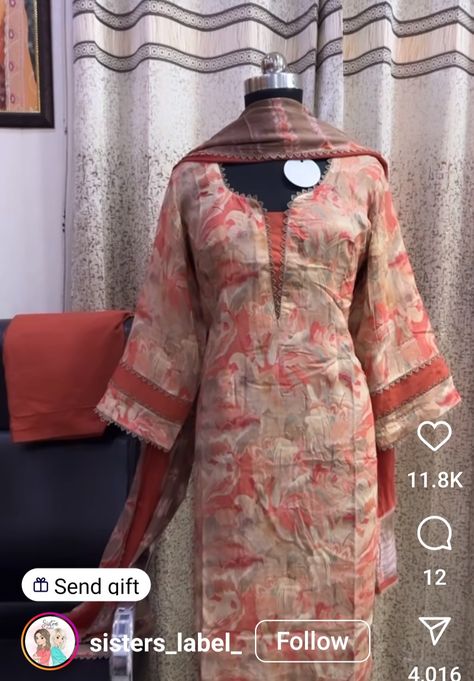 Lase Designs Punjabi Suit, Winter Suit Neck Design, Winter Suit Designs Indian Style Neck, Punjabi Suit Neck Designs Neckline, Lace Designs On Suits, Cotton Suit Designs, Suit Neck Designs, Simple Suit, Simple Dress Casual