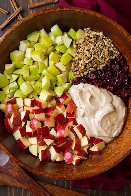 Creamy Cinnamon Apple and Walnut Fruit Salad | Cooking Classy Cinnamon Dressing, Walnut Fruit, Apple Walnut Salad, Walnut Salad, Cinnamon Apple, Fruit Dishes, Fruit Salad Recipes, Cooking Classy, Think Food