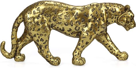 Amazon.com: Modern Polyresin Cheetah Figurine Home Décor Realistic Antique Classical Leopard Statues Living Room Decor Ornament Figures，Silver 7.1" H…… : Home & Kitchen Cheetah Statue, Leopard Statue, Panther Leopard, Cheetah Style, Succulents Decor, Resin Sculpture, European Antiques, Cat Statue, Dog Statue