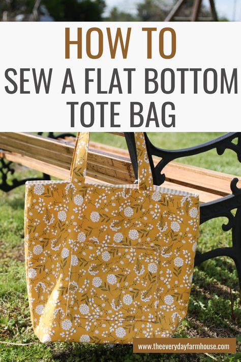 Patchwork, Tote Bag Patterns To Sew Free, Tote Bags Sewing Pattern, Big Bag Patterns To Sew, Easy Sewing Tote Bag, How To Sew A Pocket On A Bag, How To Sew A Square Bottom Bag, Box Tote Bag Pattern Free, Rectangle Bag Pattern