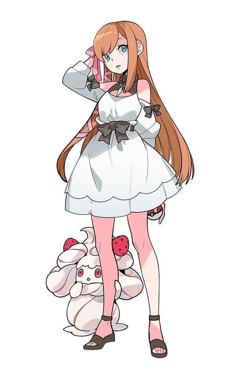 Cute Cake Shop, Ffxiv Art, Pokemon Trainer Outfits, Pokemon Stories, Gijinka Pokemon, Pokemon Rpg, 3d Karakter, Trainers Girls, Pokemon Game Characters