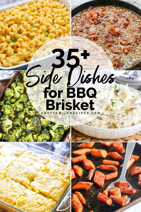 Side Dishes With Brisket, Brisket And Sides Dishes, What To Serve With Brisket, Baked Beans With Ground Beef, Brisket Side Dishes, Brisket Sides, Beans With Ground Beef, Classic Coleslaw, Best Sides