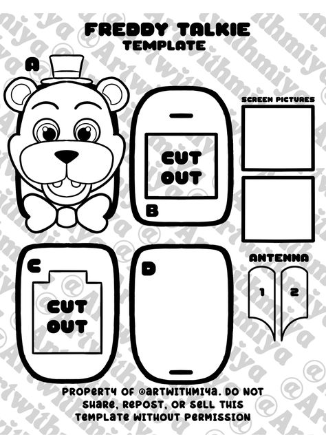 Fnaf Activities, Cardboard Flip Phone Template, Artwithmiya Templates, Flip Phone Template, Tamagotchi Template, Crafting Templates, Ipad Templates, Paper Ipad, Phone Craft