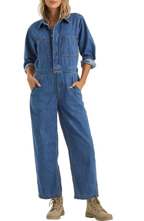 The 5 "Ugly" Fashion Trends That Will Dominate 2021 | Who What Wear Denim Boiler Suit, Cool Girl Style, Rompers Online, Boiler Suit, Casual Rompers, Denim Trends, Printed Jumpsuit, Denim Jumpsuit, Casual Denim