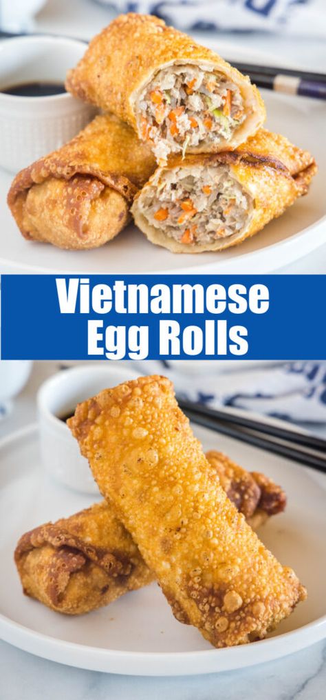 Pork Egg Roll Recipes, Vietnamese Egg Rolls, Dumplings Recipes, Chinese Egg Rolls, Nem Nuong, Vegetable Egg Rolls, Egg Roll Filling, Homemade Egg Rolls, Vietnamese Style