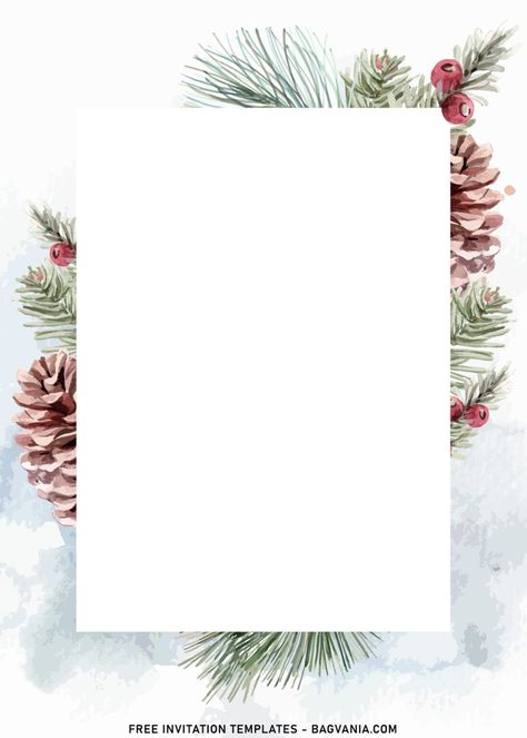 7+ Beautiful Winter Floral Invitation Templates With Deer And Cardinal Bird | FREE Printable Birthday Invitation Templates - Bagvania Invitation Template Christmas, Winter Invitation Template, Christmas Templates Background, Christmas Invitations Template Free, Free Christmas Invitation Templates, Christmas Card Background, Winter Frame, Winter Invitations, Christmas Template