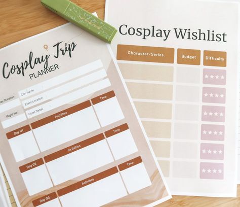 Digital Cosplay Planner, Cosplay Costume Planner, Cosplay Journal, Planner for Cosplay, Cosplay Calendar Convention Packing List, Cosplay Planner, Photoshoot Planner, Performance Ideas, Diy Luxury, Project Template, Cosplay Cosplay, Monthly Budget Planner, Activity Days