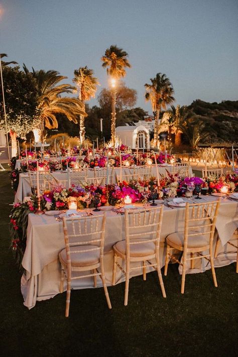 Bright Wedding Flowers, Mediterranean Wedding, Boda Mexicana, Bright Wedding, Bali Wedding, Sunset Wedding, Future Wedding Plans, Table Set Up, Mexican Wedding