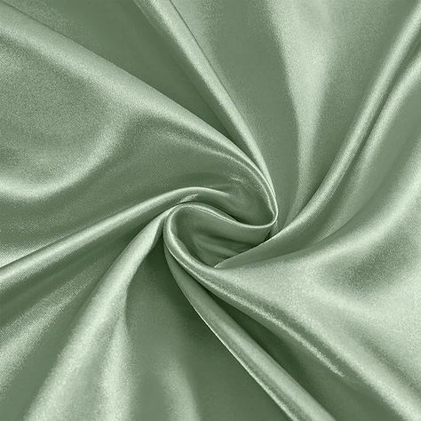 Amazon.com: Ersmak Sage Green Satin Fabric by The Yard, 60" Wide Shiny & Soft Charmeuse Silky Satin Fabric for DIY Craft, Wedding Decorations, Sewing, 1 Yard : Everything Else Sage Green Fabrics, Sage Green Palette, Green Satin Fabric, Sage Green Colour, Sage Green Fabric, Soft Sage Green, Green Board, Colorful Dresses Formal, Sage Green Color