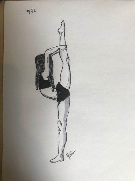 Gymnastic Sketches, Gymnastics Drawings Easy, Cute Animal Sketches Easy, Drawing Ideas Sketching, Gym Drawing, Simple Sketching, Face Drawing Easy, Art Painting Tutorial, Gymnastics Art