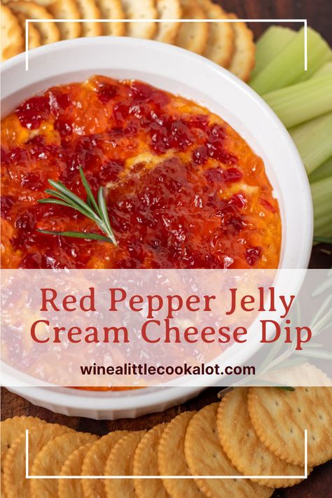 Red pepper jelly appetizer with goat cheese and cream cheese Red Pepper Jelly Cream Cheese, Red Pepper Jelly Dip, Pepper Jelly Cream Cheese Dip, Red Pepper Jelly Appetizer, Best Pepper Jelly Recipe, Pepper Jelly Cream Cheese, Red Pepper Jelly Recipe, Pepper Jelly Dip, Cream Cheese Recipes Dip