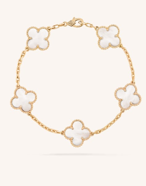 Jewellery, Fashion accessory, Body jewelry, Necklace, Bracelet, Chain, Anklet, Pearl, Metal, Vintage Alhambra Bracelet, Alhambra Bracelet, Van Cleef And Arpels Jewelry, Inexpensive Jewelry, Van Cleef And Arpels, Age 30, Jewelry Accessories Ideas, Classy Jewelry, Jewelry Essentials