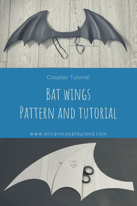 Foam bat wings tutorial and pattern | Alice in Cosplayland Bat Wings Pattern, Bat Wings Diy, Wings Costume Diy, Wings Template, How To Make Wings, Bat Wings Costume, Wings Tutorial, Halloween Wings, Demon Costume