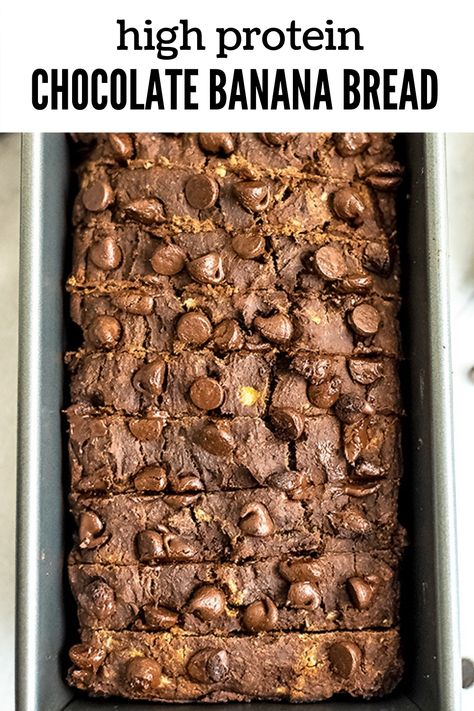 High Protein Chocolate Banana Bread, Protein Chocolate Chip Banana Bread, Gluten Free Protein Banana Bread, Chocolate Protein Banana Bread, Protein Breads, Banana Chocolate Recipes, Chocolate Peanut Butter Banana Bread, Banana Bread Gf, Vegan Gluten Free Banana Bread