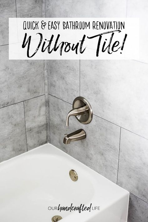 No Tiles Bathroom Ideas, Shower Remodel Without Tile, Vinyl Floor Shower Walls, No Tiles Bathroom Walls, No Tile Bathroom Ideas, Bathroom Remodel No Tile, Bathroom Tile Alternatives, Bathroom No Tiles On Walls, Vinyl Plank Shower Walls