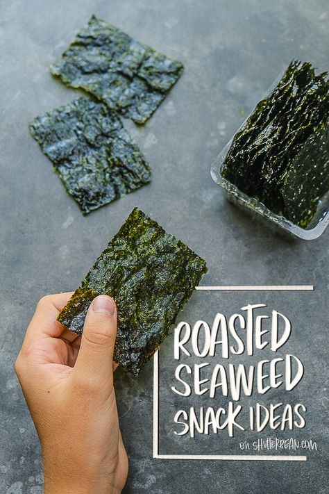 Add greens to your life with seaweed! Tracy from Shutterbean shares her favorite simple Roasted Seaweed Snack Ideas with gimMe snacks. #sponsored Seaweed Snack Ideas, Seaweed Snacks Recipes, Cooking Reference, Seaweed Chips, Seaweed Snack, Roasted Seaweed, Seaweed Wrap, Timetable Ideas, Hot Popcorn