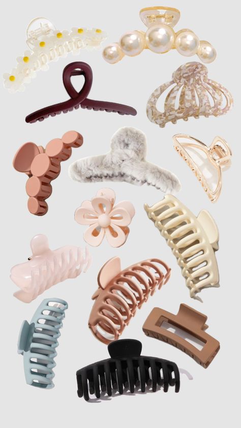 #cute claw clips Kitsch Claw Clip, Cute Hairstyles With Mini Claw Clips, Claw Clips Aesthetic, Cute Claw Clips, Preppy Hair, Coffee Recipes Hot, Trendy Things, Birthday 12, Bday Wishlist