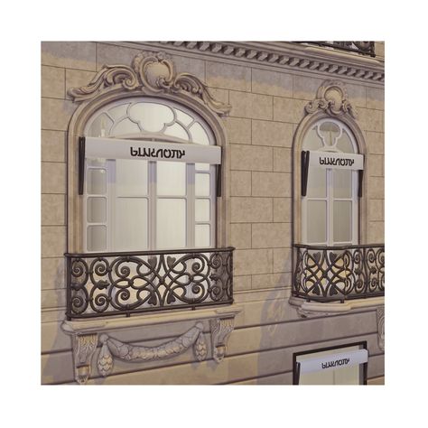 Sims 4 Paris, Parisian Windows, Parisian Wall, Paris Balcony, European Windows, Paris Door, Window Balcony, Sims Inspiration, Paris Home