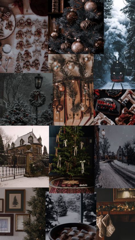 A moody 2024 Christmas vibe Moody Christmas Aesthetic, Victorian Christmas Aesthetic, Dark Academia Christmas, Winter Solstice Party, Moody Christmas, Dark Victorian, Christmas Vibe, Dark Christmas, Coffee Wallpaper