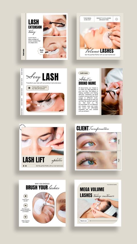 Eyelash tech Instagram templates, posts, and marketing ideas to help you grow your business, reach new clients, and stand out from the #Before_And_After_Template #Lash_Tech_Marketing #Tech_Instagram_Post #Tech_Social_Media Lash Manual Cover, Tech Social Media, Eyelash Tech, Lash Decor, Lash Tech Instagram, Lash Business, Facebook Layout, Lash Tech, Digital Goods