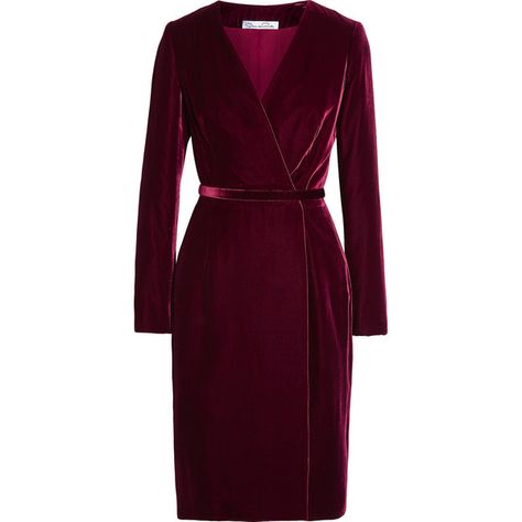 Oscar de la Renta Velvet wrap dress (91.000 RUB) ❤ liked on Polyvore featuring dresses, oscar de la renta, vestidos, Ð¿Ð»Ð°ÑÑÑ, burgundy, burgundy dress, burgundy velvet dress, purple velvet dress and purple dress Peony Lim, Velvet Wrap Dress, Purple Wrap Dress, Velvet Clothes, Gaun Koktail, Winter Dress Outfits, Burgundy Velvet Dress, Velvet Fashion, Slim Fit Dresses