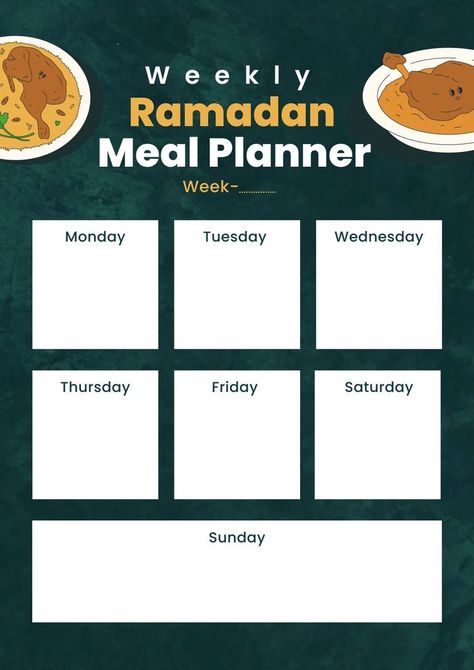 Ramadan Meal Planner Canva Template Ramadan Meal Planner, Meal Weekly Planner, Thanksgiving Meal Planner, Meal Planner Printable Free, Daily Meal Planner, Monthly Meal Planner, Meal Planner Template, Recipe Template, Weekly Planner Template