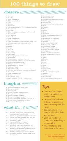 100 things to draw-Love it, love it, love it.  Words to live by.  Look at the world as if you have never seen it before! Middle School Art, 100 Things To Draw, Kunstjournal Inspiration, Things To Draw, Drawing Prompt, What To Draw, Arte Inspo, Art Prompts, Painting Digital