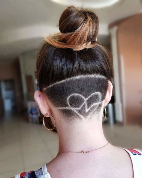 Girl Undercut Design, Best Undercut Hairstyles, Hair Tattoo Designs, Undercut Bob Haircut, Girl Undercut, Undercut Hair Designs, Undercut Hairstyles Women, Undercut Designs, Undercut Long Hair