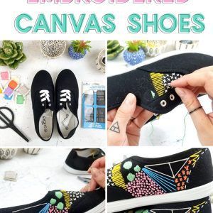 Diy Embroidered Sneakers, Embroidered Shoes Diy, Embroider Shoes, Plain Shoes, Embroidered Photo Art, Shoe Makeover, Embroidered Photo, Shoes Diy, Embroidery Shoes