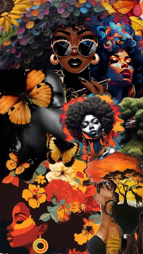 Black Art Black Artwork Wallpaper, Melanin Art Wallpaper, Mural Wallpaper Bedroom, Grandkids Room, Melanin Art, Artwork Wallpaper, Afrocentric Art, Black Artwork, Dope Art