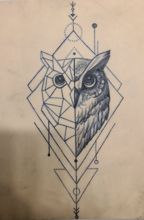 Geomagnetic Tattoo, Abstract Owl Tattoo, Geometric Universe Tattoo, Hedwig Tattoo, Geometric Owl Tattoo, Owl Tattoo Drawings, Sunflower Tattoo Sleeve, Totem Tattoo, Hawk Tattoo