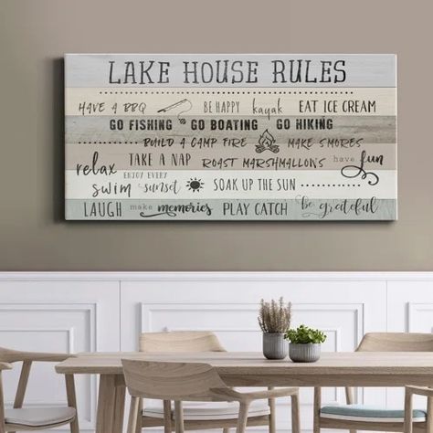 Lake House Kitchen Rugs | Wayfair Lake House Decor Living Room, Modern Lake House Decor, Lakehouse Bedroom, Lake Cabin Decor, Lake House Kitchen, Modern Lake House, House Bedrooms, Lake Cabins, Lake House Decor