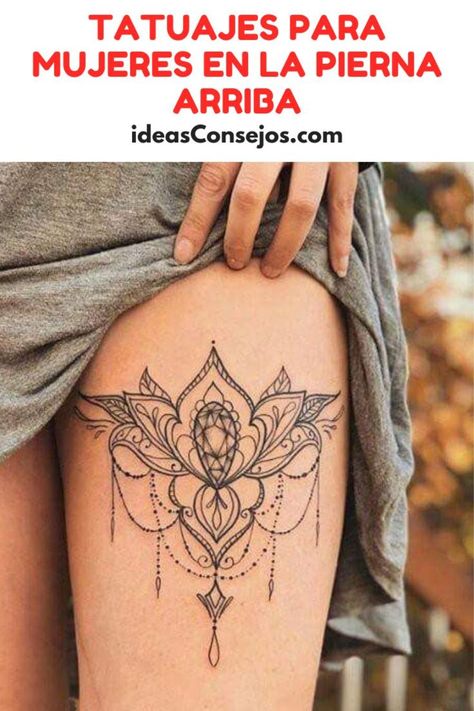 Mandala Leg Sleeve Women, Mandala Leg Tattoo For Women, Mandela Tattoo Thigh, Henna Designs Thighs, Cool Tattoos With Meaning, Upper Leg Tattoos, Upper Thigh Tattoos, Thigh Tat, Henna Inspired Tattoos