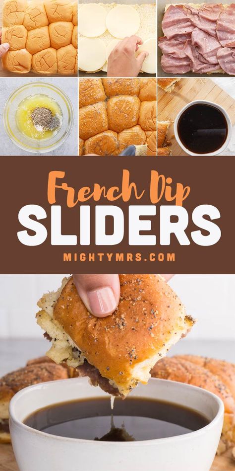 Kings Hawaiian Sandwiches Slider Recipes, Slider French Dip, Kings Hawaiian French Dip Sliders, Sliders Recipes Hawaiian Rolls French Dip, French Dip Hawaiian Roll Sliders, Mini French Dip Sliders, Easy French Dip Sliders Hawaiian Rolls, Dinner Ideas Hawaiian Rolls, Mini French Dip Sandwiches