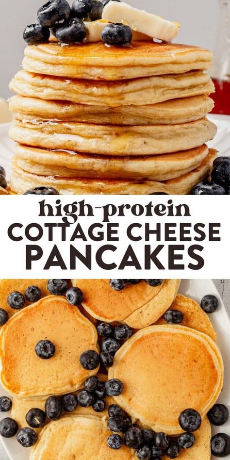 Cottage Cheese Pancakes High Protein Pancakes Cottage Cheese, Protein Pancakes Recipe Cottage Cheese, Fluffy Banana Cottage Cheese Pancakes, Cottage Cheese Kodiak Pancakes, Cottage Cheese Pancakes Gluten Free, Easy Cottage Cheese Pancakes, Protein Cottage Cheese Pancakes, Protein Pancakes With Cottage Cheese, Cottage Cheese Sheet Pan Pancakes