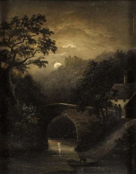 Sebastian Pether, Foggy Wallpaper, 18th Century Aesthetic, Aesthetic Paintings, 18th Century Paintings, Moonlight Painting, Rennaissance Art, Old Paintings, Aesthetic Painting