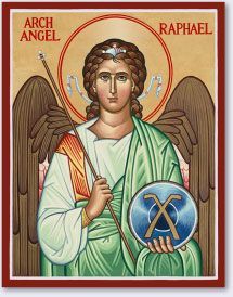 St. Raphael Icon Painting Icon, Monastery Icons, St Raphael Archangel, Raphael Angel, Catholic Icons, St Michael The Archangel, St Raphael, Icon Painting, Archangel Raphael