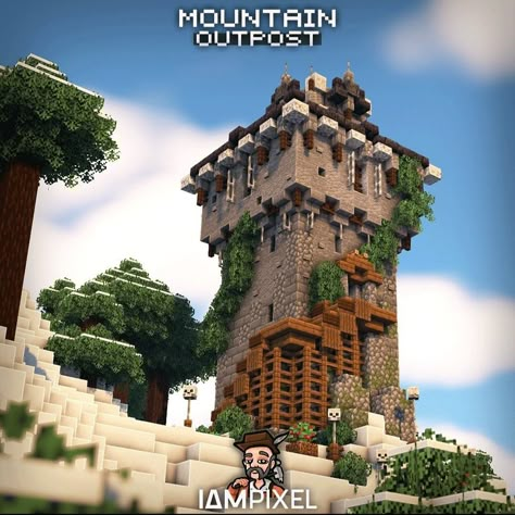 Minecraft Mountain, Minecraft Castle Designs, Rumah Minecraft Sederhana, Minecraft Structures, Minecraft House Plans, Bangunan Minecraft, Minecraft Farm, Minecraft Castle, Minecraft Medieval