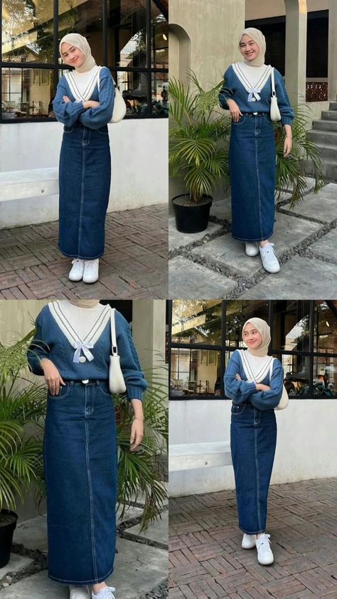 Klik Gambar Lalu Pilih No. 06 Ootd Korean Style, Outfit Hijab Casual, Ootd Hijab Casual, Modest Casual Outfits, Outfit Korean Style, Tutorial Hijab, Outfit Korean, Hijab Style Casual, Hijabi Fashion Casual