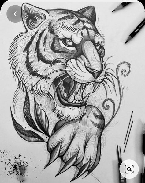 Tigre Tiger Sketch, Tier Tattoo, Tiger Artwork, Tiger Tattoo Design, Tiger Drawing, Pencil Drawings Of Animals, Snake Tattoo Design, Tattoo Stencil Outline, Tattoo Art Drawings