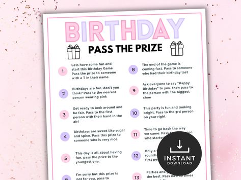 Purchase Birthday Pass the Prize Pink Pass The Parcel Game, Pass The Parcel, Easy Party Games, Party Jokes, Game Birthday Party, Game Birthday, Game Kids, Birthday Party Activities, Family Ideas