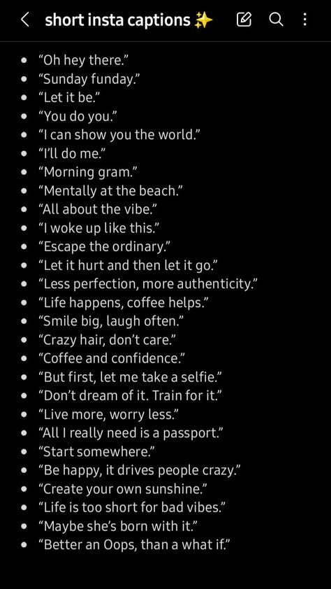 captions for instagram
short captions
caption ideas for instagram
caption ideas
funny captions Short Captions For Her, Short And Simple Captions, Short Questions For Instagram, Black Nd White Captions For Instagram, Caption On Hair For Instagram, Short Captions For Snapchat Selfies, Happy Short Captions, Sunday Short Caption, Casual Quotes For Instagram