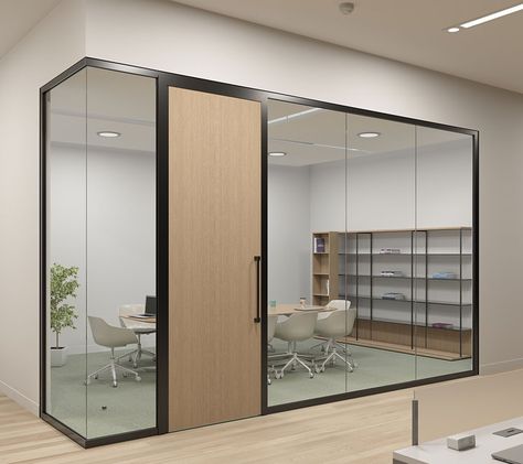 Office Partition Design, Glass Wall Design, Inmobiliaria Ideas, Small Office Design, Industrial Office Design, Office Design Inspiration, Office Interior Design Modern, Modern Office Interiors, Corporate Office Design