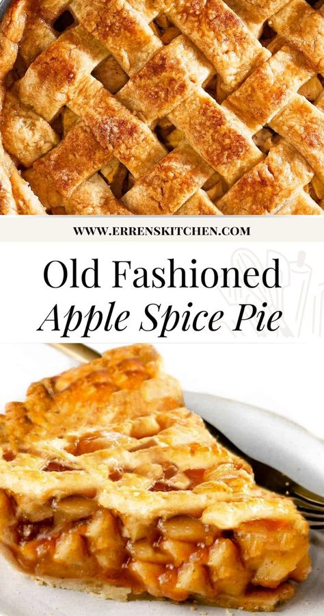 A decadent apple pie made with light and dark brown sugar, vanilla, and butter to create a filling that's simply delicious. This Old Fashioned Apple Spice Pie recipe makes a comforting family dessert that’s perfect for holiday gatherings. Top off with some vanilla ice cream for an extra sweet treat! Essen, Quiche, Apple Pie Recipe Homemade, Fruit Pie Filling, Buttery Pie Crust, Family Desserts, Dark Brown Sugar, Apple Spice, Baking Stone