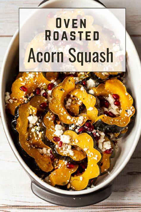 55 minutes · Vegetarian Gluten free · Serves 12 · This tasty and healthy oven roasted acorn squash is a great side dish to serve at the holidays and is filled with flavors everyone will love. Crockpot Side Dishes, Roasted Acorn Squash, Vegetarian Gluten Free, Acorn Squash Recipes, Best Oven, Roasted Squash, Toasted Pine Nuts, Acorn Squash, Quick Weeknight Meals